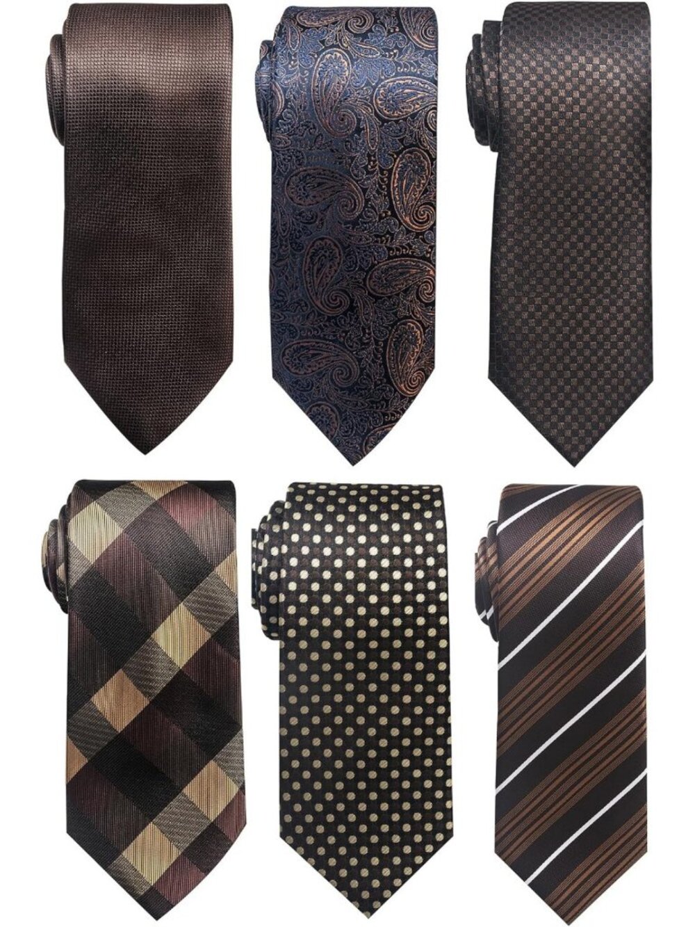 Stylish Men's Necktie Set - 6 PCS Woven Jacquard Ties for Formal & Casual Wear